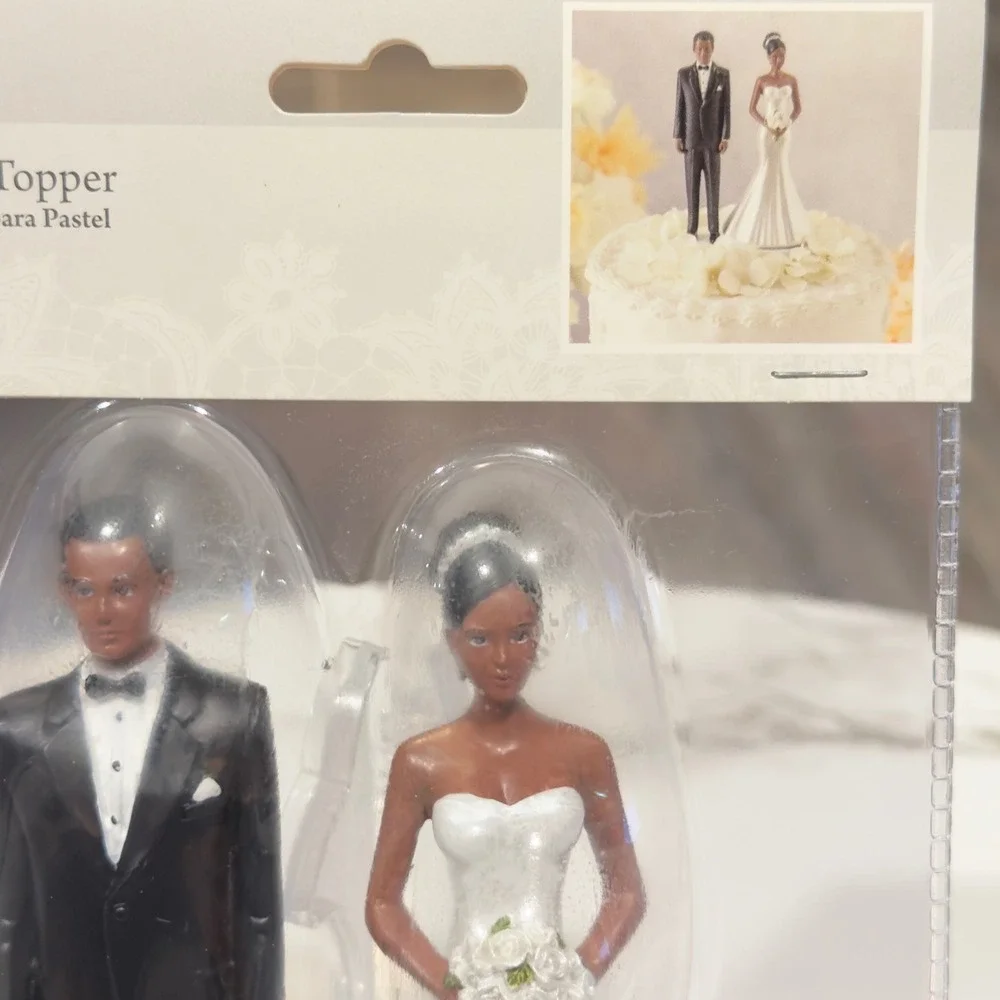 Wilton African American Wedding Cake Topper Bride and Groom Figurine 115-1083